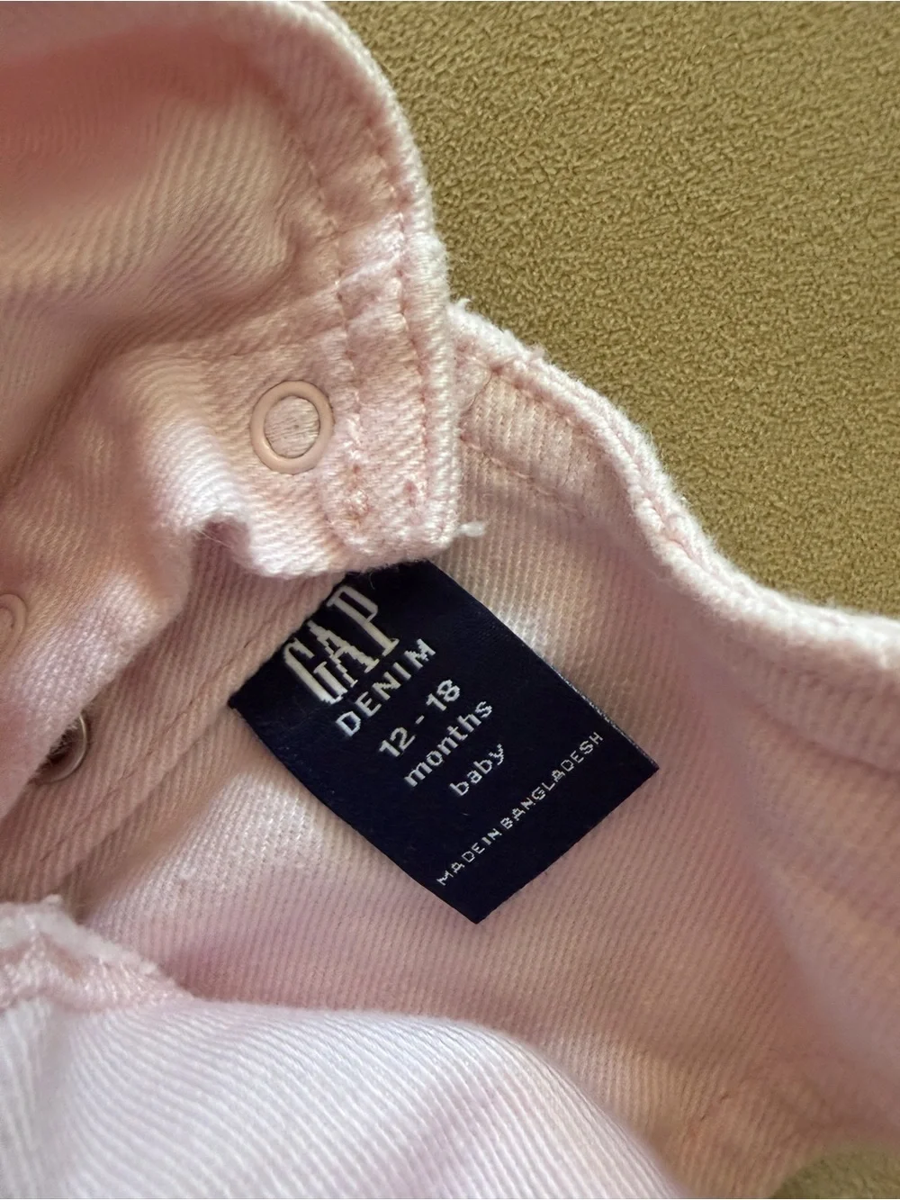 Gap Baby Girl Light Pink Heart Denim Dress